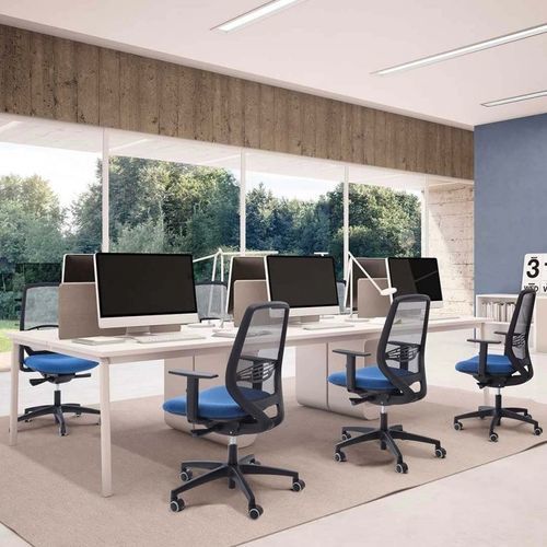 Fauteuil de bureau contemporain - ORION - Moschella Sedute Srl - en résille / en mousse de polyuréthane / en contreplaqué