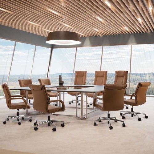 Fauteuil de direction contemporain - QUEEN - Moschella Sedute Srl - en cuir / en hêtre / en contreplaqué