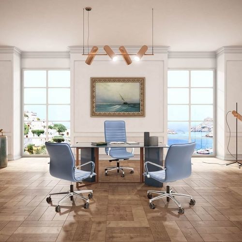 Fauteuil de direction contemporain - QUEEN SLIM - Moschella Sedute Srl - en cuir / en aluminium / en contreplaqué