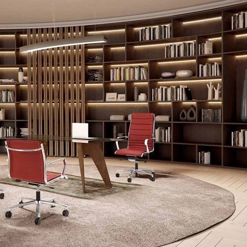 Fauteuil de direction contemporain - SPACE SLIM - Moschella Sedute Srl - en cuir / en aluminium / en acier