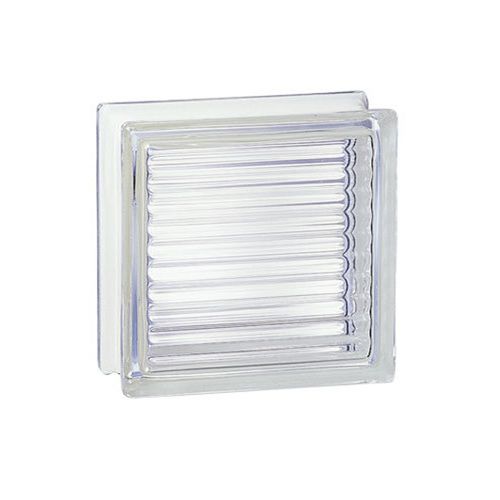 Brique de verre carrée - 60031 - LA ROCHERE - rainurée / texturée / pour façade
