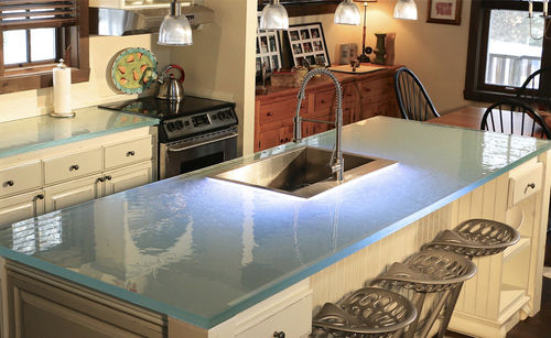 Plan de travail en verre - ThinkGlass - de cuisine / poli