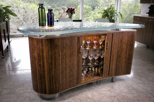 Meuble bar contemporain - ThinkGlass - en verre / sur mesure
