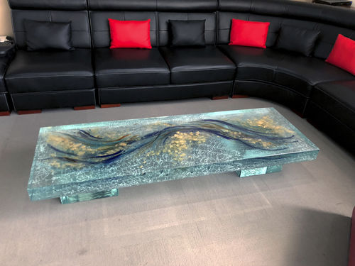 Table basse design original - ThinkGlass - en verre / rectangulaire / sur mesure