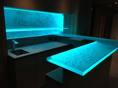 Comptoir de bar - THINKGLASS RESIDENTIAL BAR - ThinkGlass - de cuisine / en verre / en U