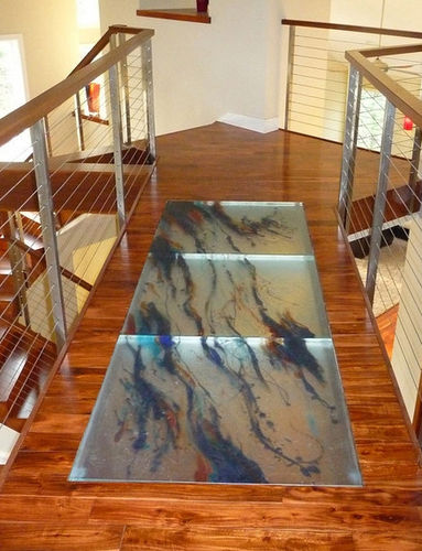 Panneau en verre à motif - ThinkGlass - translucide / pour plancher / antidérapant