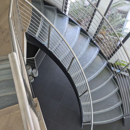 Escalier droit - ThinkGlass - quart tournant / en colimaçon / demi-tournant