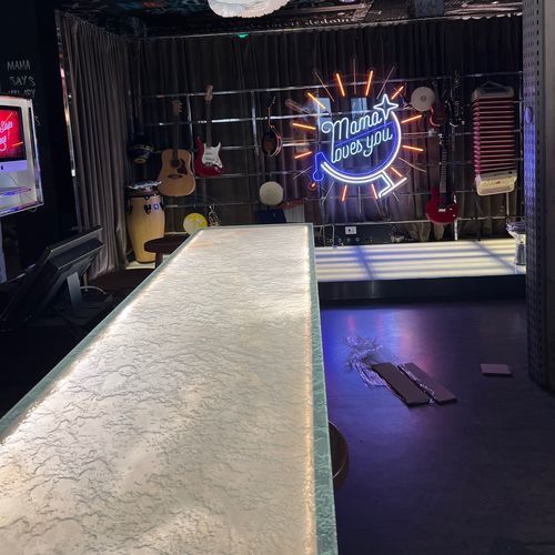 Comptoir de bar - ThinkGlass - de cuisine / en verre / en bois