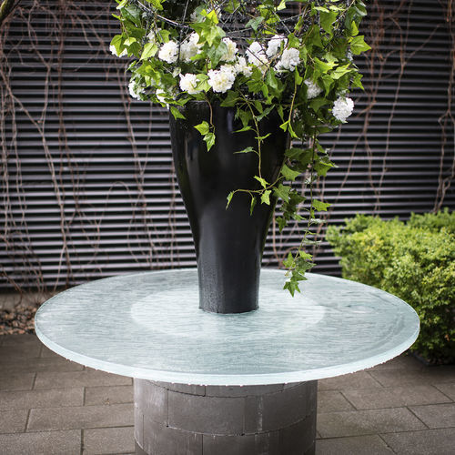 Plateau de table en verre - ThinkGlass - rond / d'extérieur / transparent