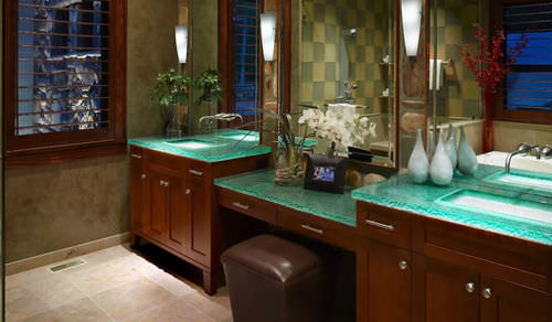 Plan vasque en verre - MULTI LEVEL MASTER BATH - ThinkGlass