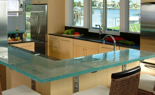 Plan de travail en verre - VERO BEACH - ThinkGlass - de cuisine