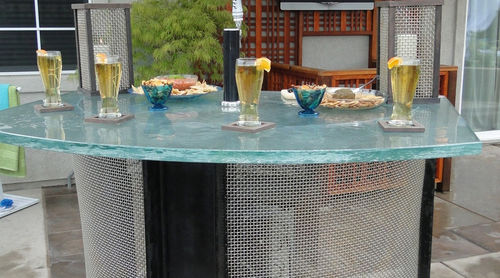 Comptoir de cuisine - OUTDOOR BREWSKY - ThinkGlass - en verre / en arc de cercle / d'extérieur