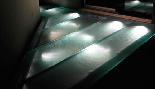Panneau en verre à motif - LUMINOUS PATIO - ThinkGlass - translucide / pour passerelle / antidérapant