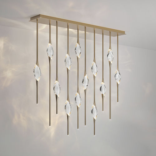Lustre à niveau décalé - IL PEZZO 12 - Il Pezzo Mancante - design original / en cristal / en laiton