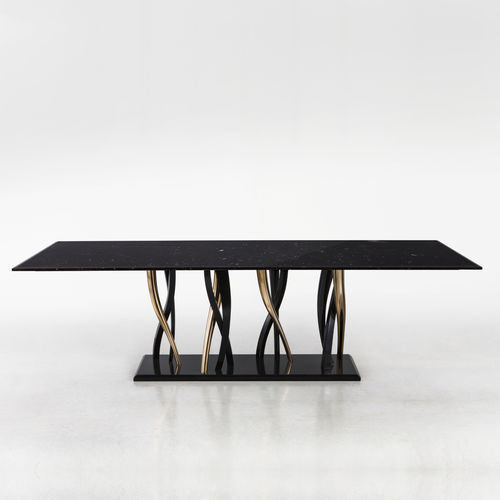 Table en marbre - IL PEZZO 8 - Il Pezzo Mancante - contemporaine / avec piètement en laiton / rectangulaire