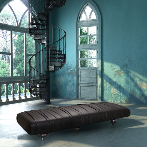 Banquette design original - IL PEZZO 1 - Il Pezzo Mancante - en velours / en cuir / avec piètement en laiton
