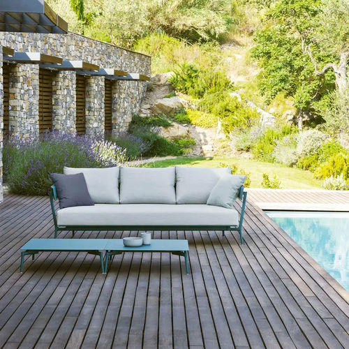 Table basse contemporaine - AIKANA - FAST SPA - en aluminium peint / en grès cérame / avec piètement en aluminium peint