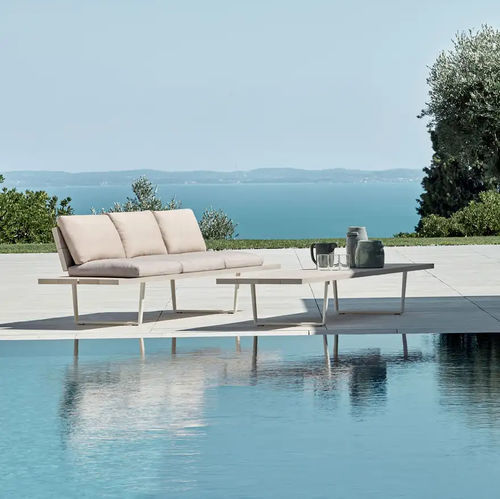 Banc de jardin contemporain - Orizon - FAST SPA - en tissu / en aluminium peint / avec dossier
