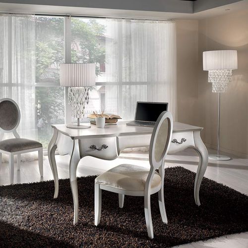 Bureau sur pied - 218 - Bbelle - design nouveau baroque / en bois / blanc