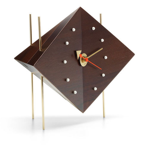 Horloge contemporaine - Diamond - vitra - de table / analogique / en noyer