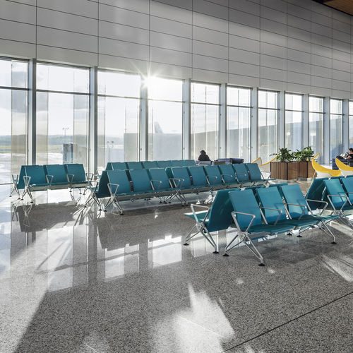 Sièges sur poutre en acier - AIRLINE - vitra - en aluminium / en contreplaqué / en érable