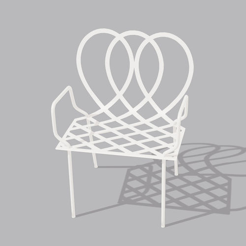 Fauteuil visiteur design original - 2222 PALAIS - 22 22 EDITION DESIGN - en métal / noir / bleu