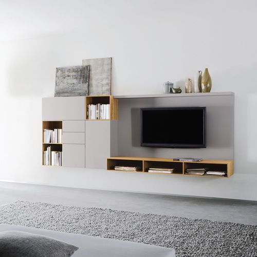 Ensemble TV mural contemporain - CUBO 687  - Sudbrock - en bois / en bois laqué