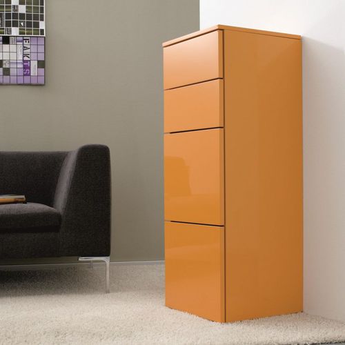Chiffonnier contemporain - CUBO 100  - Sudbrock - en bois laqué / orange