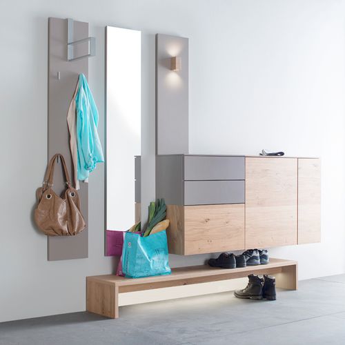 Meuble d'entrée contemporain - TED 2 - Sudbrock - mural / en bois / avec miroir