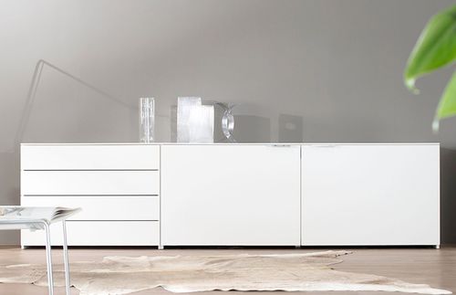 Buffet contemporain - CUBO 818 - Sudbrock - en bois laqué / blanc