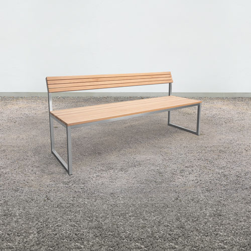 Banc de jardin classique - on_16 - Silvio Rohrmoser - en bois massif / en mélèze / en acier inoxydable