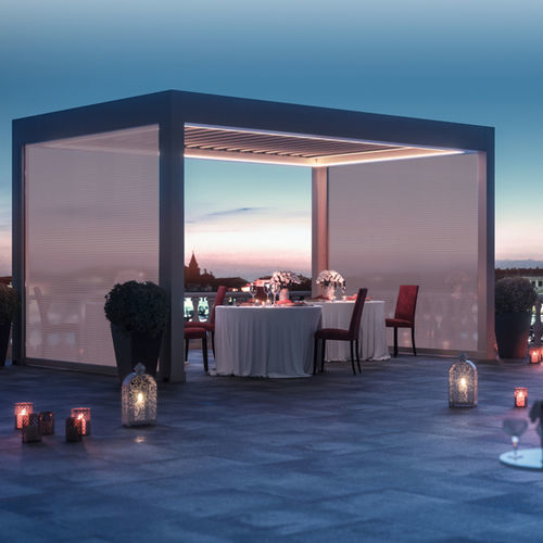 Pergola autoportée - TERRA SIDE - HELLA - en métal / en tissu / couverture en toile