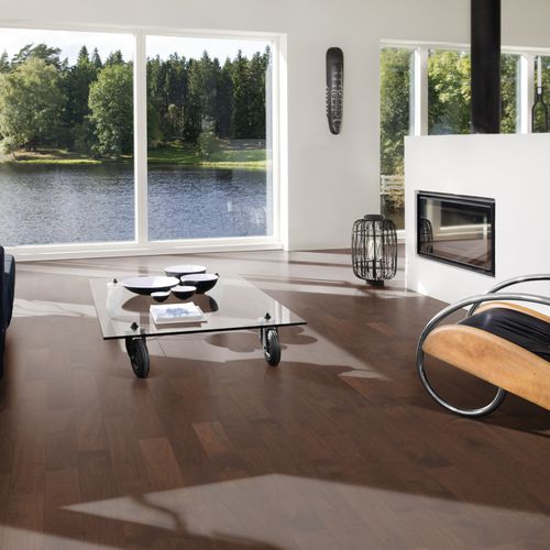 Parquet contrecollé - SPIRIT UNITY : ORCHARD - Kahrs - en noyer / verni / mat
