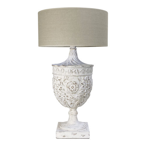 Lampe de table - ATHENAIS - BLANC D'IVOIRE - en bois / classique / d'intérieur
