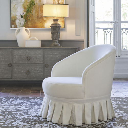 Fauteuil classique - JEANNE - BLANC D'IVOIRE - en coton / en lin / en mousse