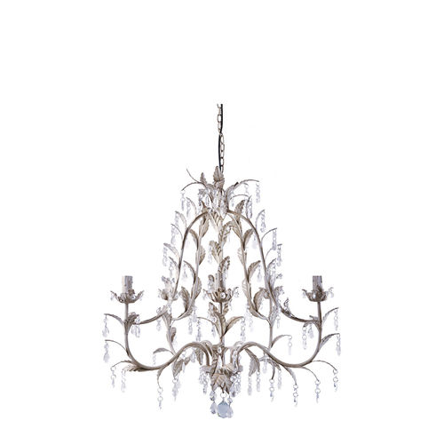 Lustre classique - ELYSEE - BLANC D'IVOIRE - en cristal / en fer forgé / 8 ampoules