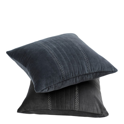 Coussin carré - CLAIRE - BLANC D'IVOIRE - uni / résidentiel / gris