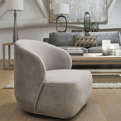 Fauteuil contemporain - LISETTE - BLANC D'IVOIRE - en coton / en mousse / en fibre synthétique
