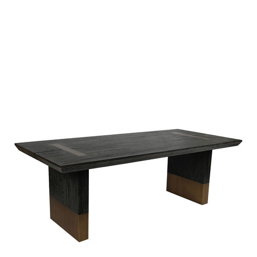 Table à manger classique - NINO - BLANC D'IVOIRE - en chêne / avec piètement en chêne / avec piètement en fer