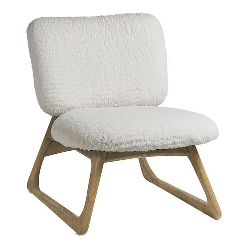 Chauffeuse contemporaine - LINA - BLANC D'IVOIRE - en tissu / en bois / fait main