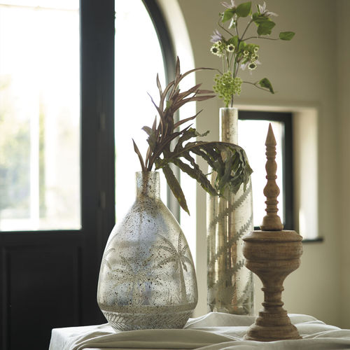 Vase classique - MIRAGE - BLANC D'IVOIRE - en verre / fait main / de table