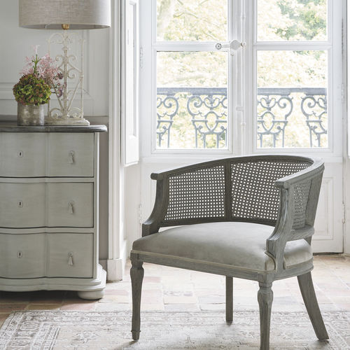Fauteuil classique - CLARINDA - BLANC D'IVOIRE - en velours / en mousse / en polyester