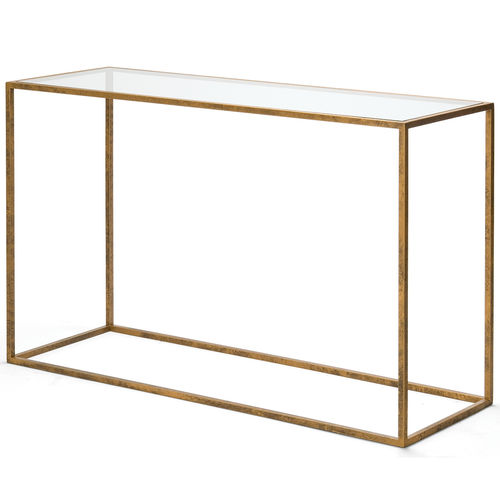 Console classique - UPTON - Decorus - en verre / en acier inoxydable poli / en pierre