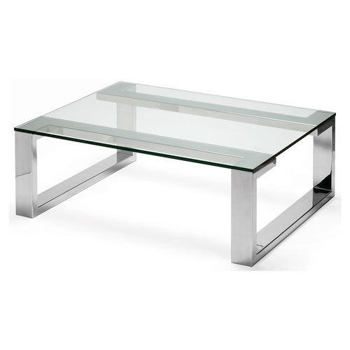 Table basse contemporaine - ARISSA  - Decorus - en verre / en acier inoxydable poli / rectangulaire