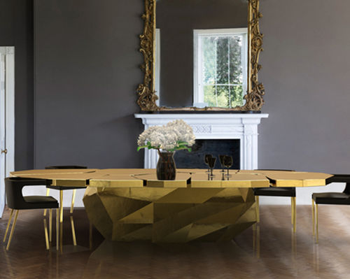 Table à manger design original - STONE - Bat Eye - en bois / ovale / résidentielle
