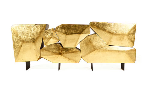 Buffet design original - STONE - Bat Eye - contemporain / en bois / doré