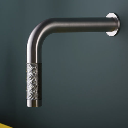 Bec pour vasque en acier inoxydable - REVITRUM 12551 - MINA Rubinetterie - mural / doré / gris