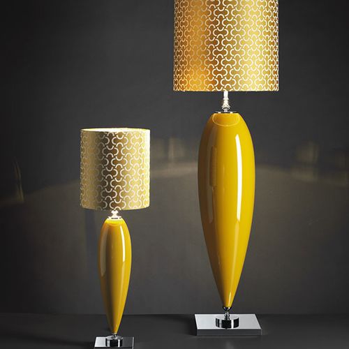 Lampe sur pied - CHARLOTTE - Carlesso - en porcelaine / en soie / contemporaine