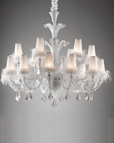 Lustre classique - SOPHIT - Carlesso - en verre / en verre soufflé / en plumes