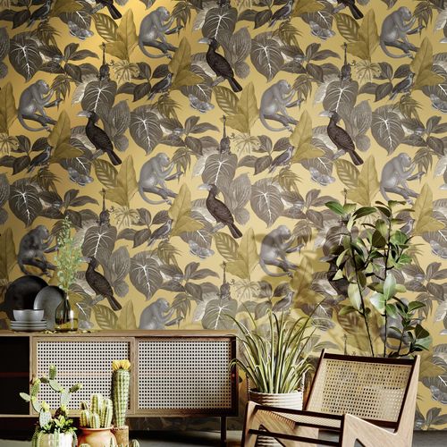 Papier peint contemporain - FLORA - Parato - à motif nature / à motif floral / aspect tissu